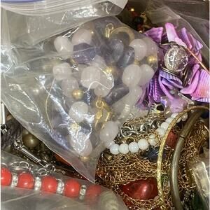 Craft Jewelry lot 5 lbs repurpose beads & earrings necklaces #3